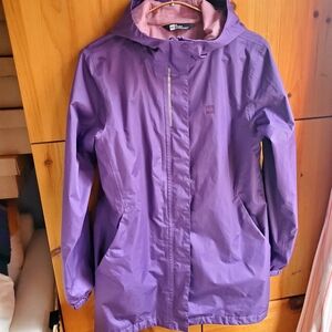 MEC Purple Aquanator Long Line Hooded Raincoat in Girls Size 16